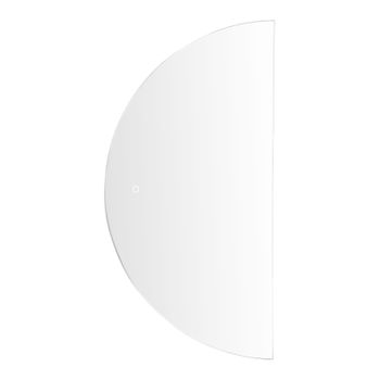 Espejo De Pared Led Moderno Contemporáneo Semicircular Para Colgar Dormitorio Baño 50 X 100 Cm Plateado Loue - Plateado