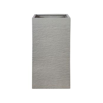 Maceta Alta De Arcilla Para Jardín 40 X 40 X 77 Cm Resistente A Los Rayos Uv Gris Claro Dion - Gris