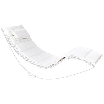 Cojín Para Tumbona De Jardín De Poliéster Con Almohada Blanco Brescia - Blanco