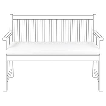 Cojín Para Banco De Jardín Asiento Para Exterior Poliéster Impermeable 112 Cm Blanco Vivara - Blanco