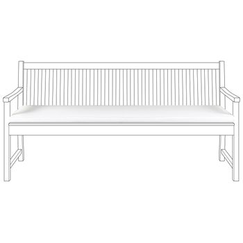 Cojín Para Banco De Jardín Asiento Para Exterior Poliéster Impermeable 169 Cm Blanco Vivara - Blanco