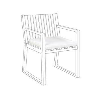 Cojín De Asiento Para Silla De Jardín Con Lazos Funda Extraíble Blanco Sassari - Blanco