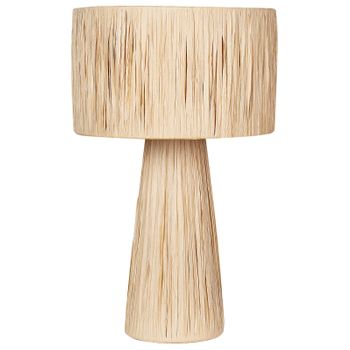 Lámpara De Mesa De Rafia Hoja De Palma Hecha A Mano Interruptor De Encendido/apagado Estilo Boho Natural Welmel - Natural