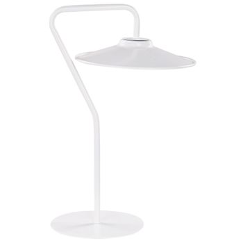 Lámpara De Mesa Led Moderna 41 Cm Luz Cálida Oficina Estudio Sala De Estar Blanco Galetti - Blanco