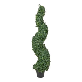 Planta Artificial En Maceta Uso Interior Exterior Decoración De Plástico Maceta Negra 120 Cm Spiral Tree - Verde