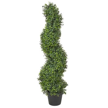 Planta Artificial En Maceta Uso Interior Exterior Decoración De Plástico Maceta Negra 98 Cm Spiral Tree - Verde