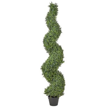 Planta Artificial En Maceta Uso Interior Exterior Decoración De Plástico Maceta Negra 158 Cm Spiral Tree - Verde