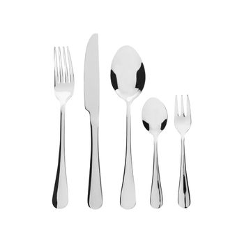 Cubertería Moderna Conjunto 30 Cubiertos Para 6 Personas Cuchillo Tenedor Cuchara Cucharilla Tenedor Para Postre Acero Inoxidable Plateado Fusilli - Plateado