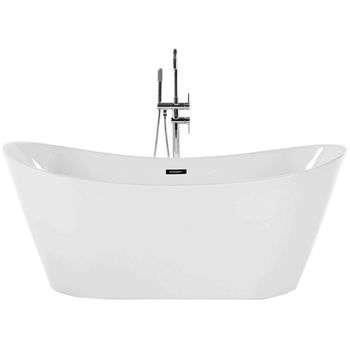 Bañera Independiente Moderna Sistema Rebosadero Oval Acrílico Diseño Moderno Blanco 170 Cm Callao - Blanco