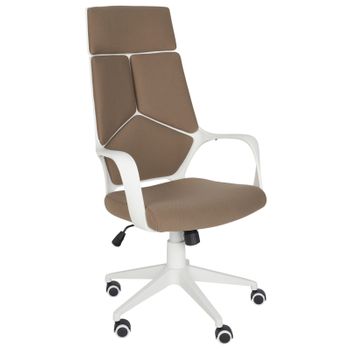 Silla De Oficina De Poliéster Marrón Blanco Giratorio Delight - Marrón