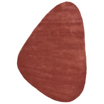 Alfombra Moderna De Viscosa Y Lana Hecha A Mano En Forma De Triángulo 160 X 230 Cm Rojo Oscuro Tando - Rojo