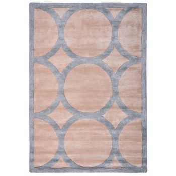 Alfombra Moderna De Viscosa Y Lana Hecha A Mano Forma Rectangular 160 X 230 Cm Beige Y Gris Malan - Gris