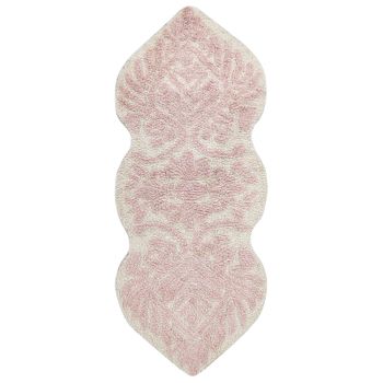 Alfombrilla De Baño Moderna De Algodón Forma Irregular 150 X 60 Cm Patrón Decorativo Accesorios De Baño Rosa Canbar - Rosa