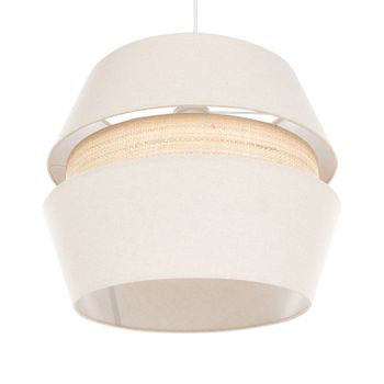 Lámpara Colgante Moderno Iluminación De Techo Pantalla Tejido Rafia Lino 122 Cm Beige Atoyac - Beige