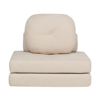 Sofá Cama Moderno Minimalista De Tela De 1 Plaza Puf Cama Individual Con Cojín Beige Olden - Beige