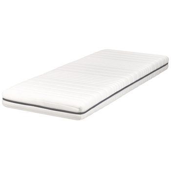 Colchón Individual Relleno De Espuma Poliéster Funda Extraíble Con Cremallera Blanco 80 X 200 Cm Enchant - Blanco