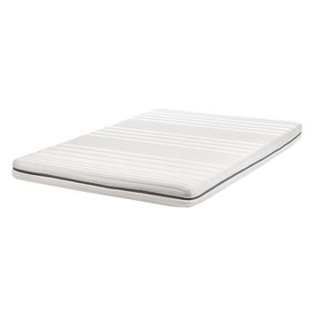 Colchón Individual Relleno De Espuma Poliéster Funda Extraíble Con Cremallera Blanco 140 X 200 Cm Enchant - Blanco