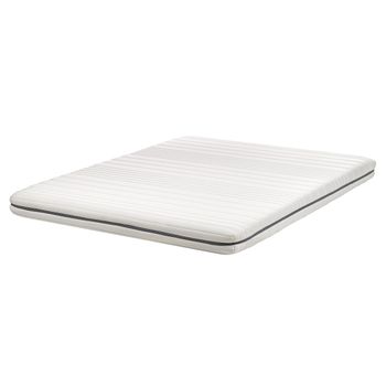 Colchón Individual Relleno De Espuma Poliéster Funda Extraíble Con Cremallera Blanco 160 X 200 Cm Enchant - Blanco