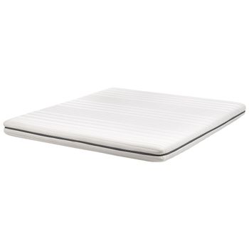 Colchón Individual Relleno De Espuma Poliéster Funda Extraíble Con Cremallera Blanco 180 X 200 Cm Enchant - Blanco