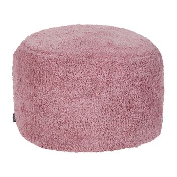 Puf Redondo Boho Peludo Moderno De Algodón Funda Extraíble Hecho A Mano Rosa Kawai - Rosa