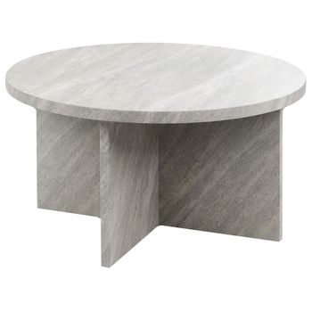 Mesa De Centro De Estilo Moderno 80 X 80 Cm Efecto Piedra En Color Gris Stanton - Gris