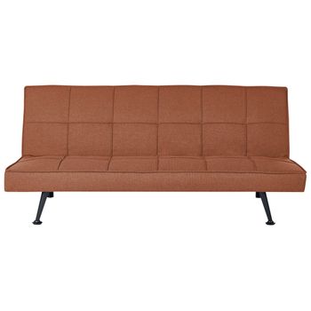 Sofá Cama Moderno De Tela De Poliéster Sin Reposabrazos Reclinable Convertible De Madera Maciza Rojo Claro Hasle - Rojo