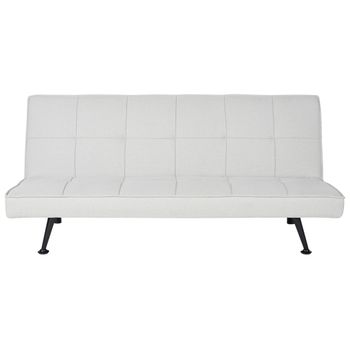 Sofá Cama Moderno De Tela De Poliéster Sin Reposabrazos Reclinable Convertible De Madera Maciza Gris Claro Hasle - Gris