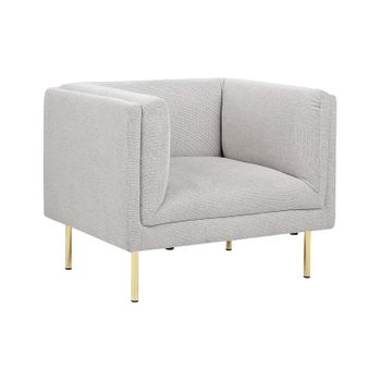 Sillón Moderno Tapizado Con Reposabrazos De Tela Gris Moen - Gris