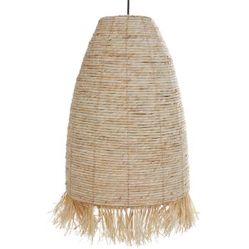 Lámpara Colgante Pantalla De Cáscara De Maíz Base De Hierro Flecos De Algas Marinas Estilo Boho Natural Tutong - Natural