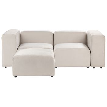 Moderno Sofá Modular 2 Plazas Con Otomana Conjunto De Sala De Estar Tapicería De Terciopelo Beige Falsterbo - Beige