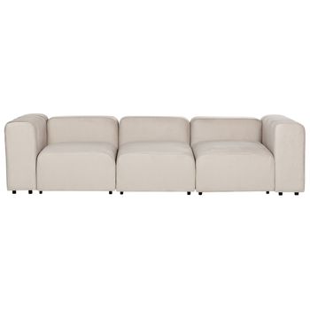 Moderno Sofá Modular 3 Plazas Conjunto De Sala De Estar Tapicería De Terciopelo Beige Falsterbo - Beige