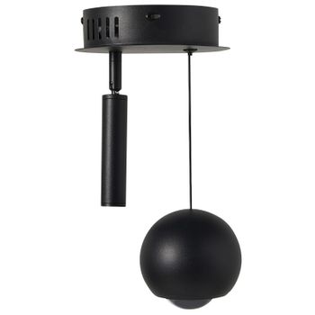 Lámpara Colgante Moderna 2 Luces Led Integradas Pantalla Redonda Metal Pintado Forma Decorativa Negro Mabole - Negro