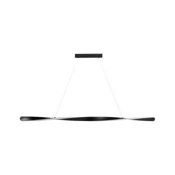 Lámpara Colgante Moderna Luz Led Integrada Pantalla Retorcida Ondulada Metal Negro Mahoi - Negro