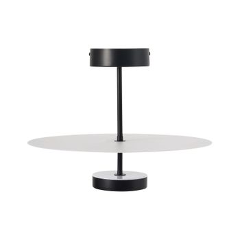 Lámpara Colgante Moderna Anillo De Luz Led Integrado De Techo Redondo Forma Decorativa Metal Negro Afram - Negro