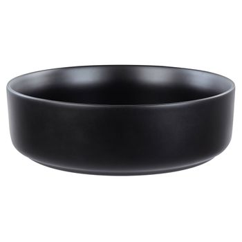 Lavabo Sobre Encimera De Cerámica Baño Redondo Negro Mate ⌀ 36 Cm Calig - Negro