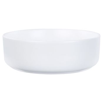 Lavabo Sobre Encimera De Cerámica Baño Redondo Blanco Crema Mate ⌀ 36 Cm Calig - Blanco