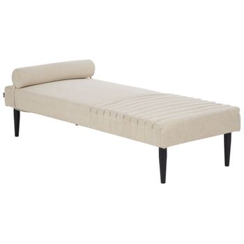 Chaise Longue Moderno Minimalista Diván Individual Tela Beige Mauriac - Beige