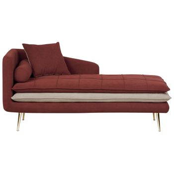 Chaise Longue Con Acolchado Grueso Sala De Estar Tela Rojo Gonesse - Rojo