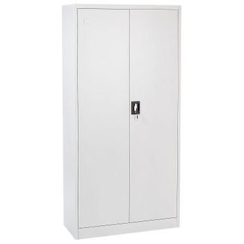 Armario Oficina Industrial Cerradura Con Llave 2 Puertas Acero Blanco Feldspar - Blanco