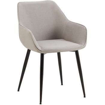 Clp Silla De Comedor Vessa Tela Gris Claro 63x52x82 Cm