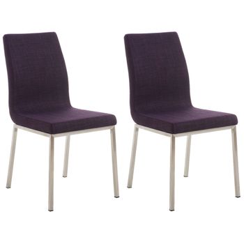 Clp Set De 2 Sillas De Comedor Colmar De Tela Lila 50x40x88 Cm