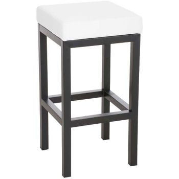 Clp Taburete De Bar Taylor Con Altura De 85 Cm Simil Cuero Blanco 41x41x85 Cm