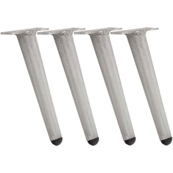 Clp Juego De 4 Patas Para Muebles Metal Gris Claro 6x10x21 Cm