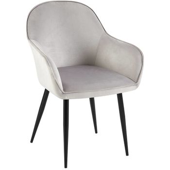 Clp Silla De Comedor Boise En Terciopelo Gris 60x60x84 Cm