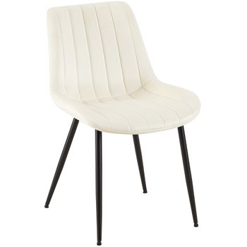 Clp Silla De Comedor Rahden En Terciopelo Crema 61x46x82 Cm