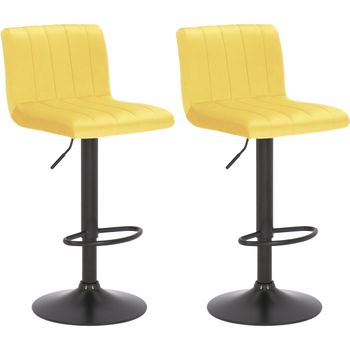 Clp Set De 2 Taburetes De Bar Jamie En Terciopelo Amarillo 50x40x85 Cm