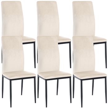 Clp Set De 6 Sillas De Comedor Savino Terciopelo Crema 40x41.5x99 Cm