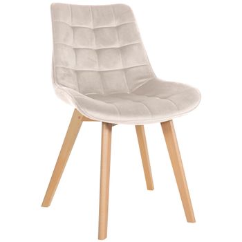 Clp Silla De Comedor Brook En Terciopelo Crema 63x54x84 Cm