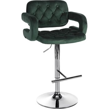 Clp Taburete De Bar Dublin En Terciopelo Verde Oscuro 55x62x103 Cm