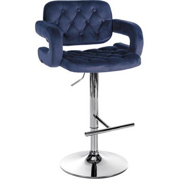 Clp Taburete De Bar Dublin En Terciopelo Azul 55x62x103 Cm